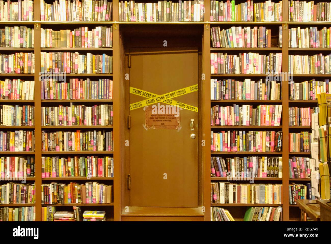 Die geheimnisvolle Buchhandlung ist eine unabhängige Book Store in Manhattan, New York City in Geheimnis und Kriminalität Bücher spezialisiert Stockfoto