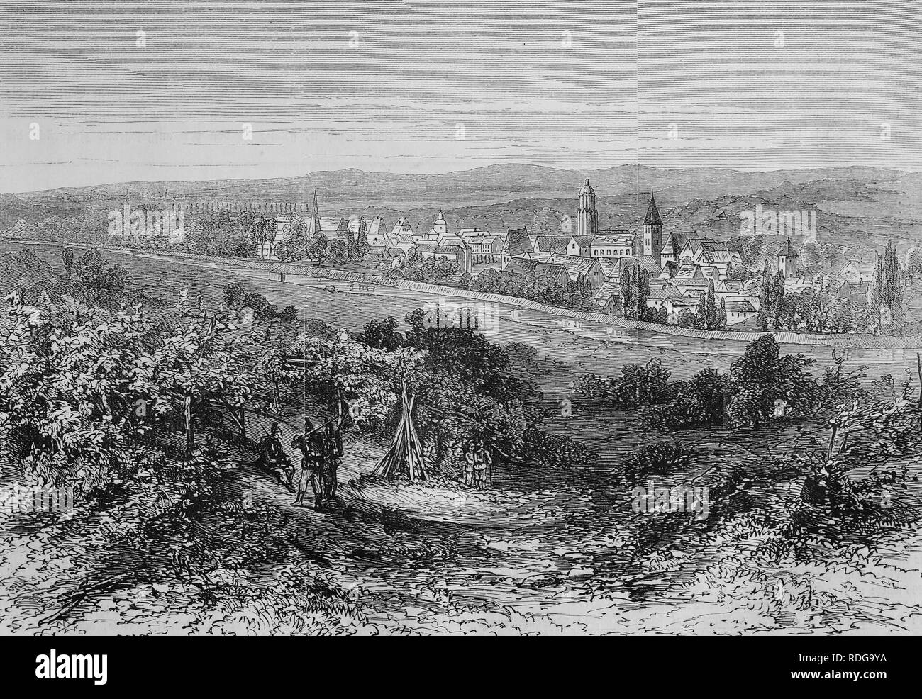 Blick auf die Festung Weißenburg Festung im Elsass, 1550 Kriegschronik 1870-1871 illustriert Krieg Geschichte Stockfoto