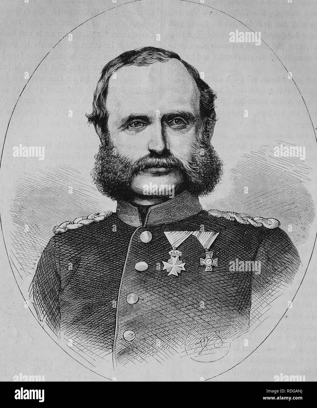 Prinz Georg von Sachsen, Historische Illustration, 1550 Kriegschronik 1870 - 1871 Illustrierte Chronik des Krieges Stockfoto