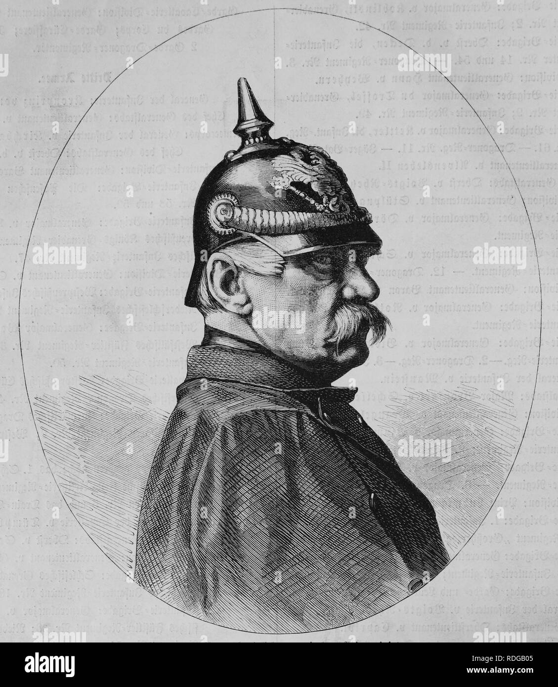Albrecht Theodor Emil Graf von Roon, 1803 - 1879, preußischer General Feldmarschall, historische Darstellung, illustrierte Krieg Stockfoto