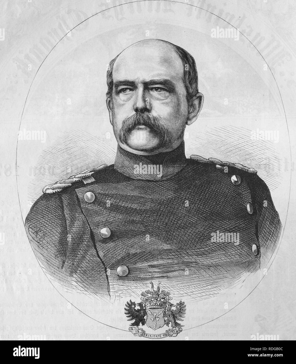Der deutsche Kaiser Wilhelm I., König von Preußen, historische Darstellung, illustrierte Krieg Chronik 1870 bis 1871 Stockfoto