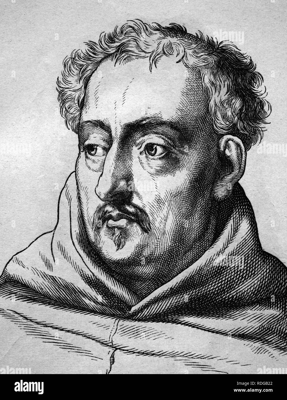 Abraham a Sancta Clara, Ulrich Megerle, Priester und Autor des Barock, 1644 - 1709, historische Darstellung, Porträt, 1880 Stockfoto Abraham a Sancta Clara, Ulrich Megerle, Priester und Autor des Barock, 1644 - 1709, historische Darstellung, Porträt, 1880 Stockfoto