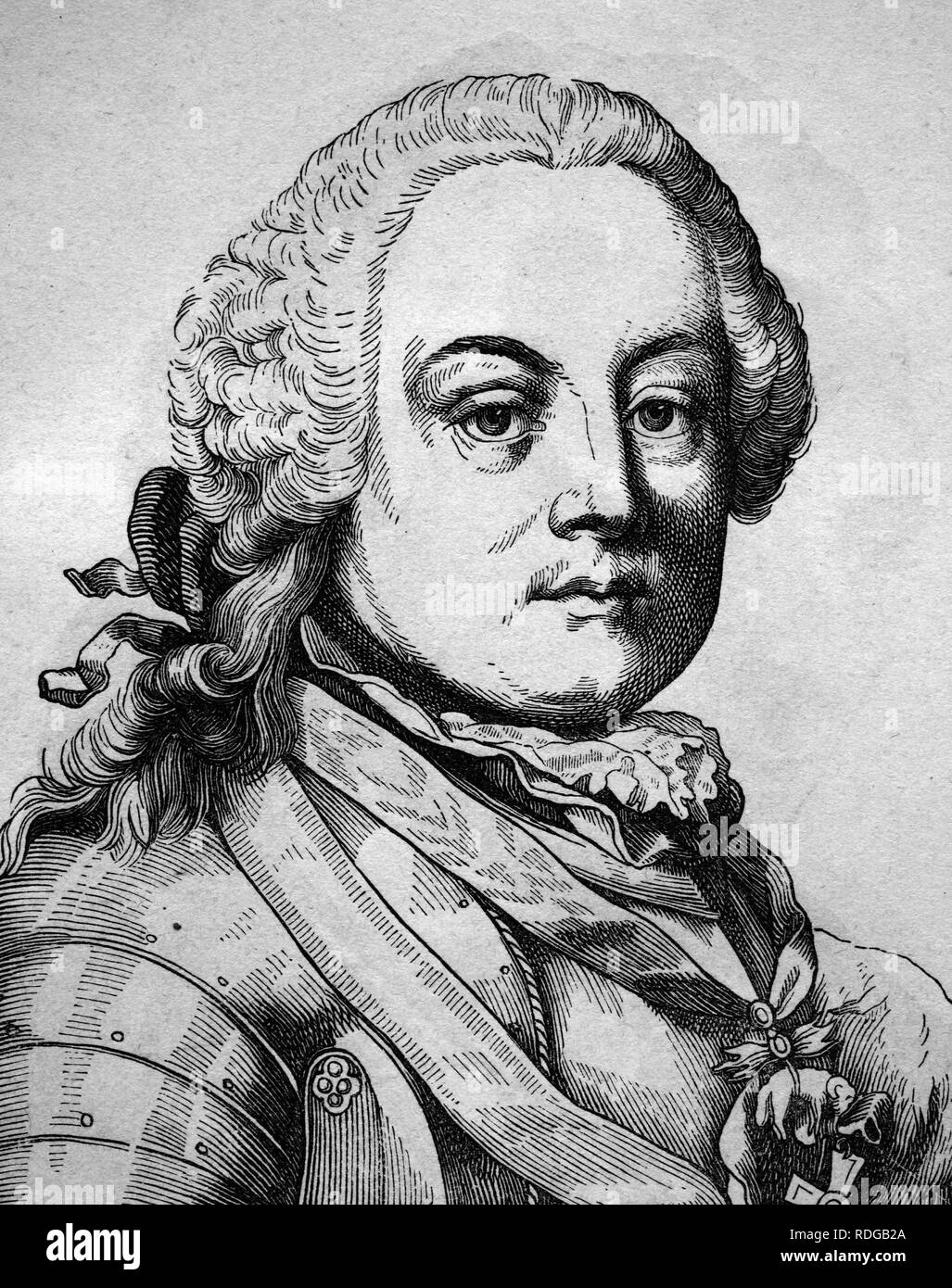 Leopold Joseph Maria Graf von Daun, kaiserlichen Feldmarschall im Siebenjährigen Krieg, 1705-1766, historische Darstellung Stockfoto