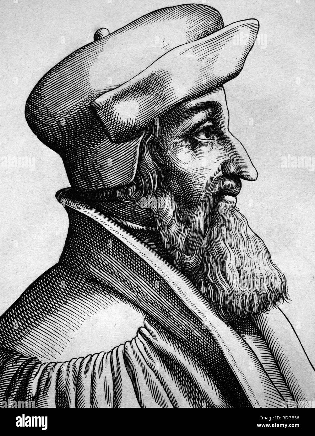 Johann Oekolampad, Oekolampadius, 1482 - 1531, Schweizer Theologe, Humanist und Reformator von Basel, Porträt Stockfoto