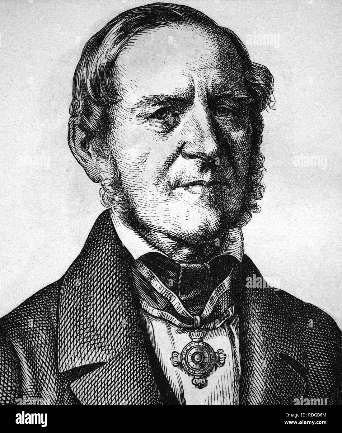 August Boeckh, 1785-1867, Sprachwissenschaftler und Antiquar, Porträt, historische Darstellung, 1880 Stockfoto