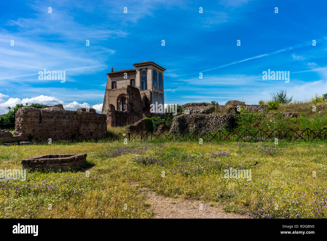 Die antiken Ruinen des Forum Romanum, Palatin in Rom, Italien, Europa Stockfoto