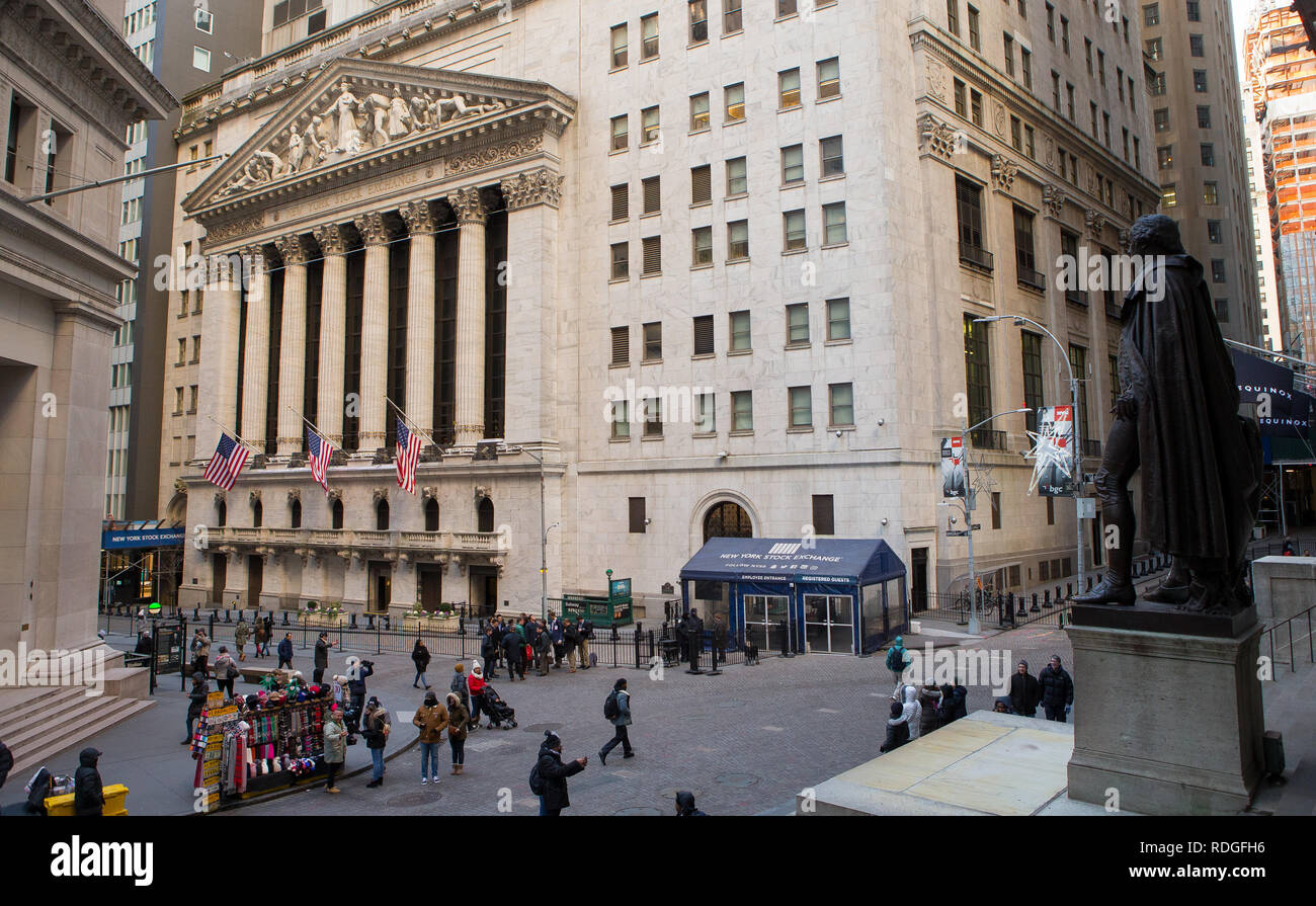 Allgemeine Ansicht GV der New York Stock Exchange, Wall Street, Manhattan, New York, USA Stockfoto