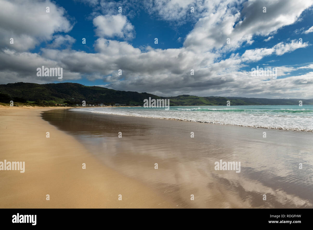 Apollo Bay Beach an der berühmten Great Ocean Road. Stockfoto