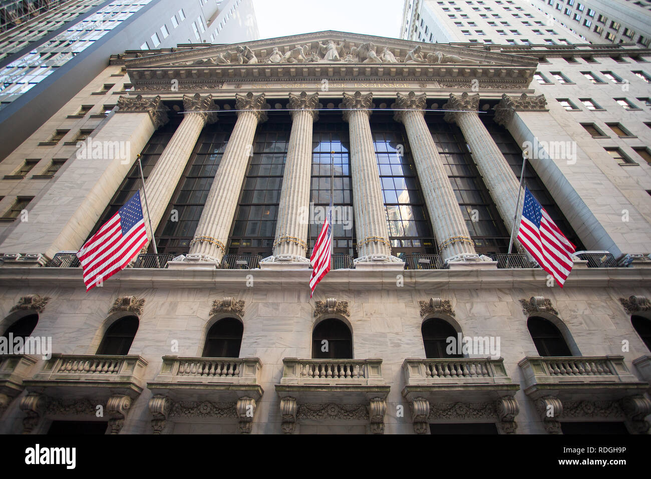 Allgemeine Ansicht GV der New York Stock Exchange, Wall Street, Manhattan, New York, USA Stockfoto