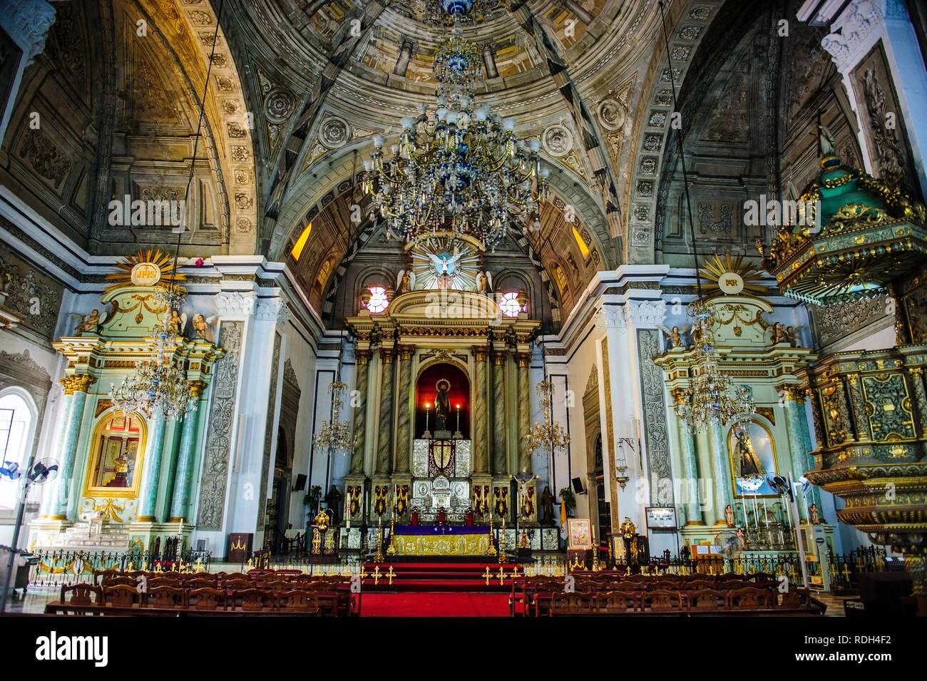 Innenraum von San Augustin Kirche, Intramuros, Manila, Luzon, Philippinen Stockfoto
