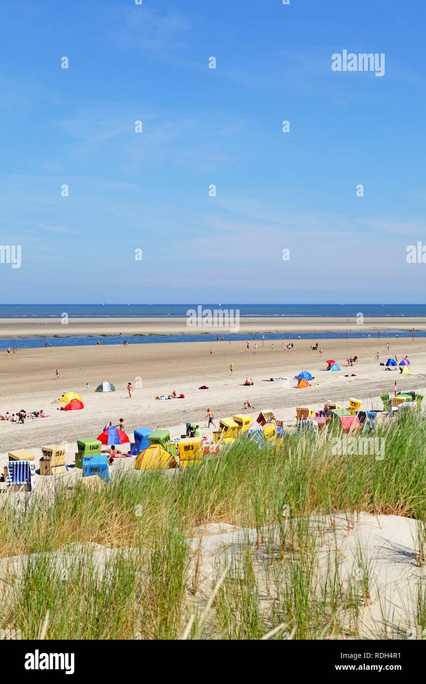 Strand, Langeoog, ostfriesische Insel, Ostfriesland, Niedersachsen Stockfoto