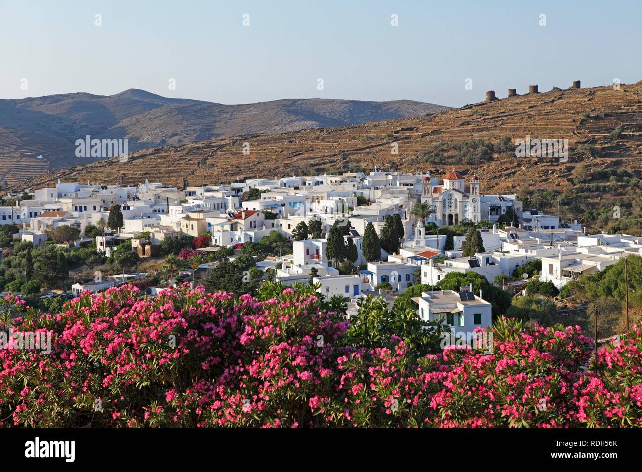 Pyrgos Mountain Village, Insel Tinos, Kykladen, Ägäis, Griechenland, Europa Stockfoto