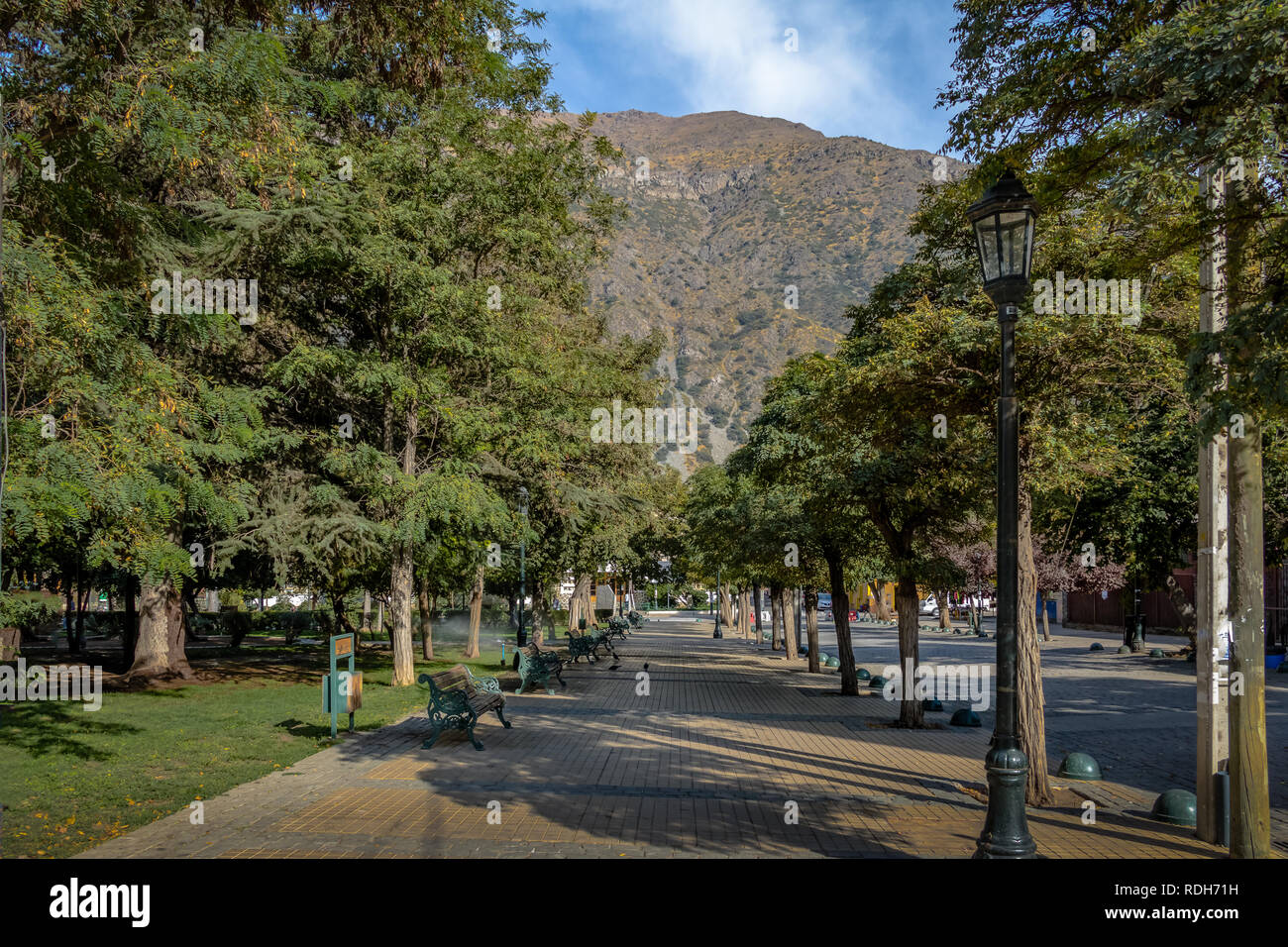 Plaza de Armas Square in San José de Maipo Stadt an der Cajon del Maipo, Chile Stockfoto