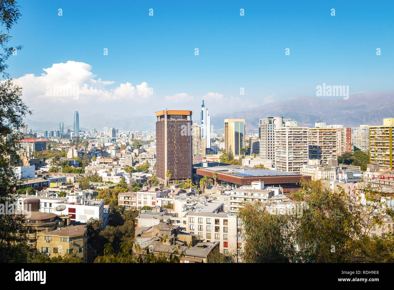 Luftaufnahme von Santiago Skyline - Santiago, Chile Stockfoto