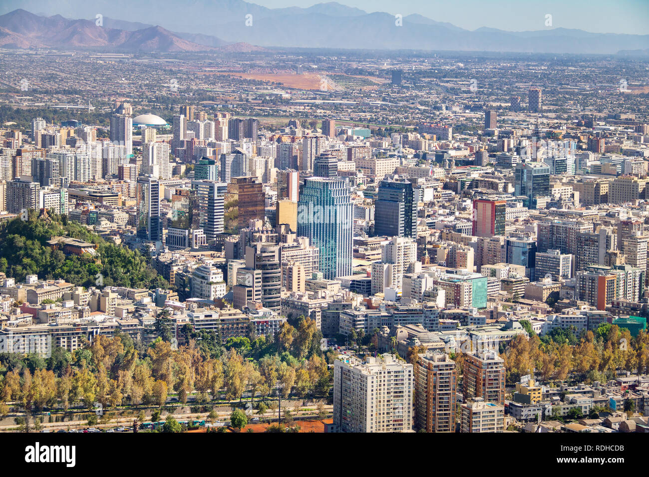 Luftbild der Innenstadt von Santiago - Santiago, Chile Stockfoto