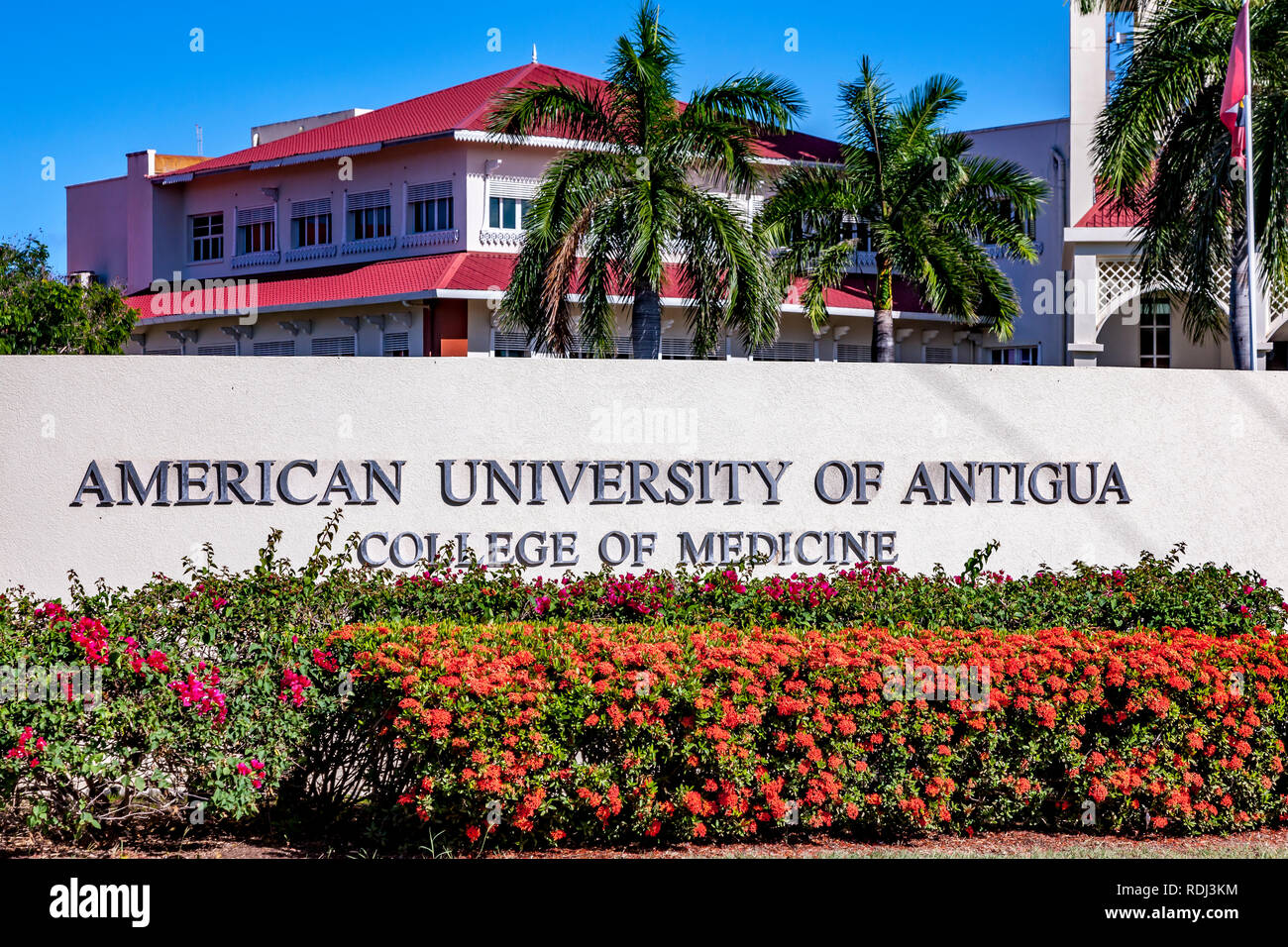 Amerikanische Universität von Antigua, College der Medizin von Jabberwock Rd, Osbourn. Stockfoto