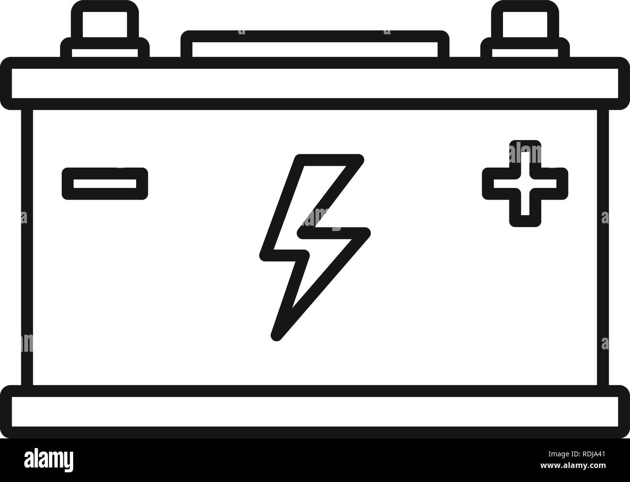 Vektor-autobatterie mit verbundenen klemmen linienskizze illustration