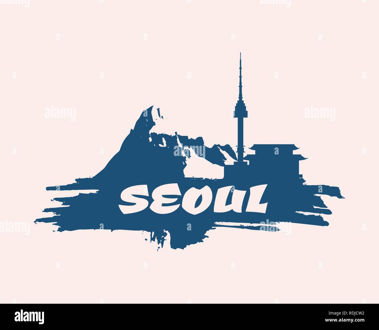 Namsan Tower in Seoul Symbol Stock Vektor