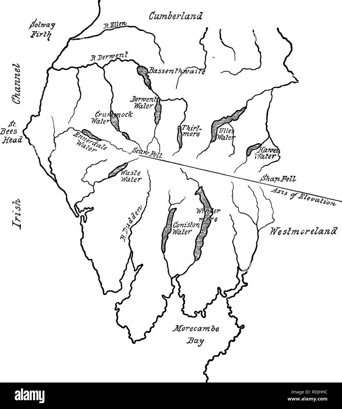 . Die Schönheiten der Natur und die Wunder der Welt, in der wir leben. Natural History; Physische Geographie; Astronomie. Kg. 37. - Karte des Lake District. Bitte beachten Sie, dass diese Bilder sind von der gescannten Seite Bilder, die digital für die Lesbarkeit verbessert haben mögen - Färbung und Aussehen dieser Abbildungen können nicht perfekt dem Original ähneln. extrahiert. Lubbock, John, Sir, 1834-1913. New York, London, Macmillan und Co. Stockfoto