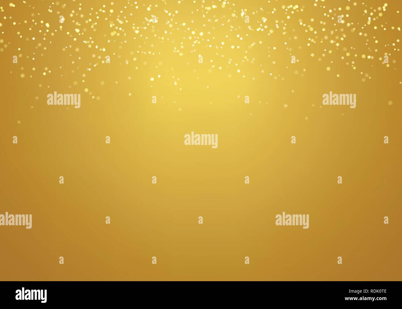 Zusammenfassung der goldenen Glitzer lichter Textur auf eine Gold gradient Hintergrund mit Beleuchtung. Magic Gold Staub- und Blendschutz. Festliche Weihnachten Hintergrund. V Stock Vektor