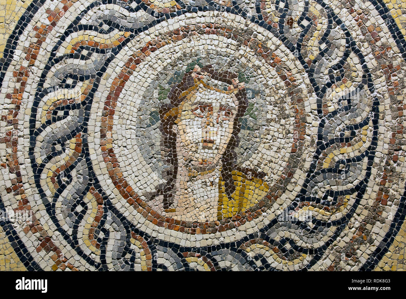 Gaziantep, Türkei - Juni 07, 2014: Dionysos portrait Mosaik in Gaziantep Das Zeugma Mosaic Museum am Juni 07, 2014. Das Zeugma Mosaic Museum in Velbert, Tur Stockfoto
