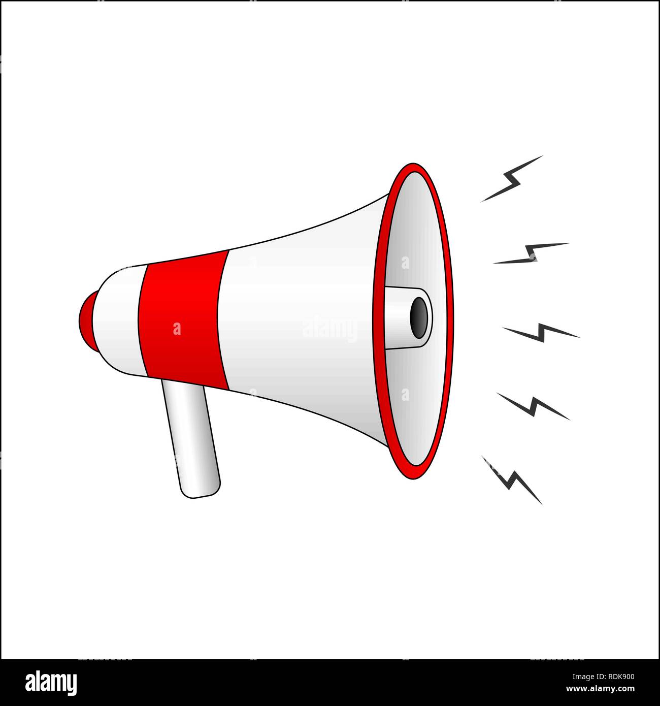 Megaphon isoliert auf weißem Hintergrund. Vector Illustration Stock Vektor