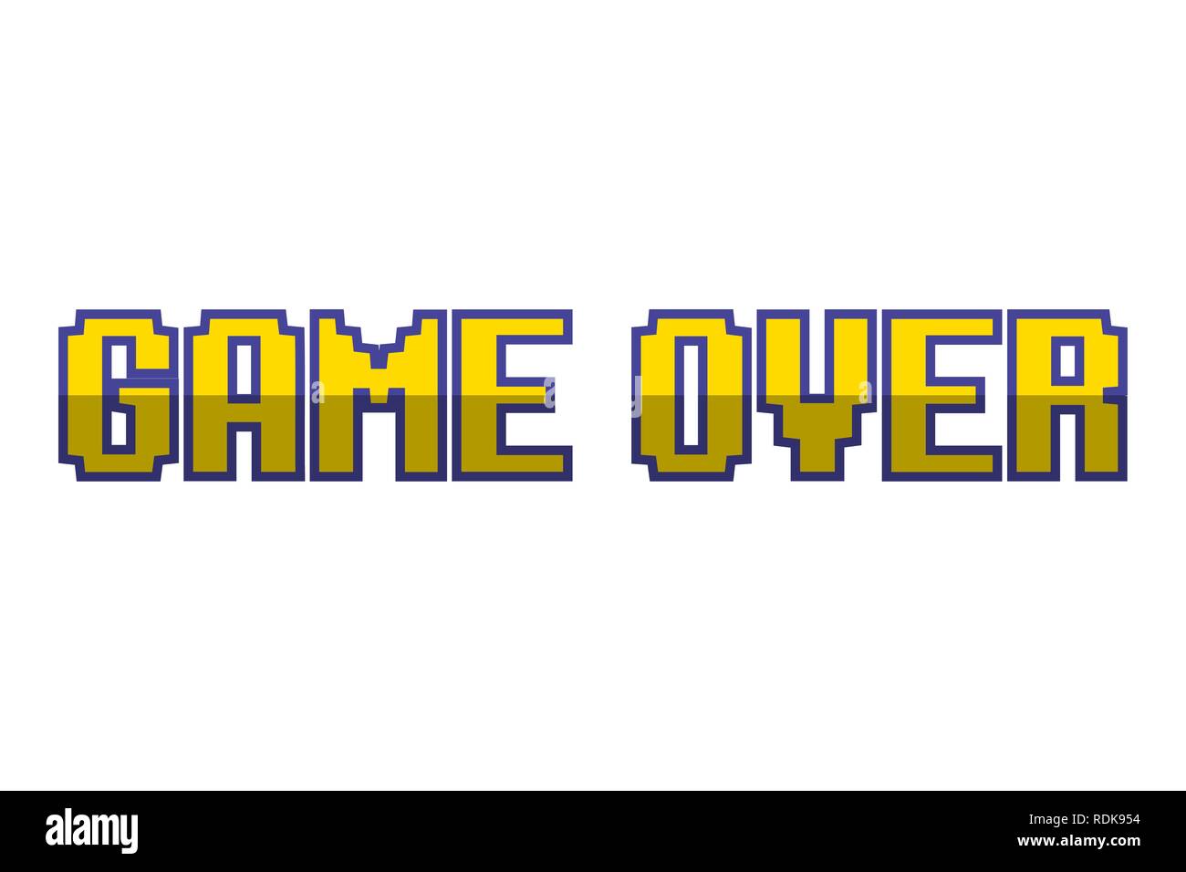 Spiel über Pixel Hintergrund. Retro Game Design Konzept Stock Vektor