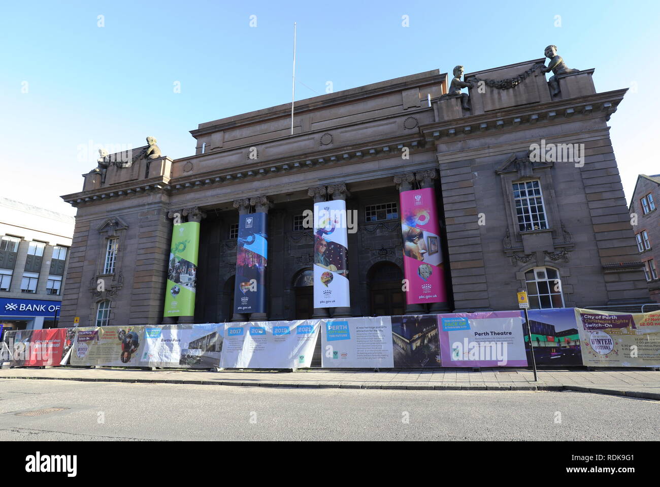 Ehemalige Perth City Hall unter Sanierung Perth Schottland Januar 2019 Stockfoto