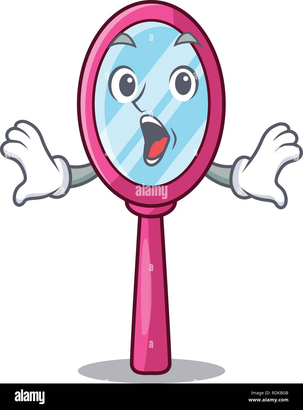 Überrascht Spiegel auf den Charakter Schminktisch Stock Vektor