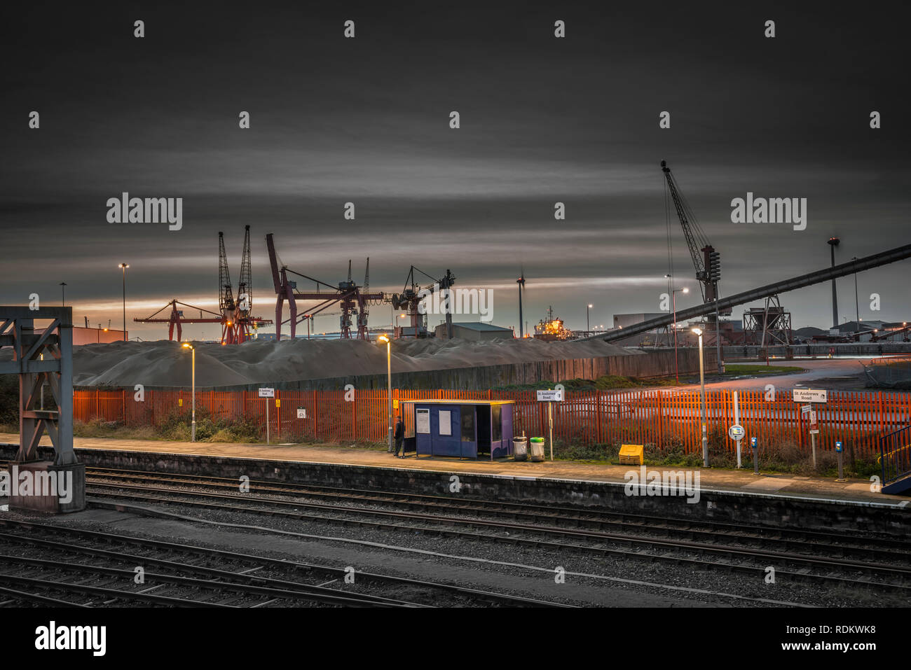 St Andrews Road, Bahnhof, Avonmouth Docks Januar 2019 Stockfoto
