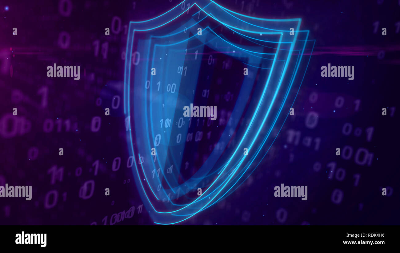 Cyber Security Abstraktes Konzept Kontur Der Schildsymbol Auf Digitalen Hintergrund Computer Sicherheit Symbol 3d Abbildung Stockfotografie Alamy
