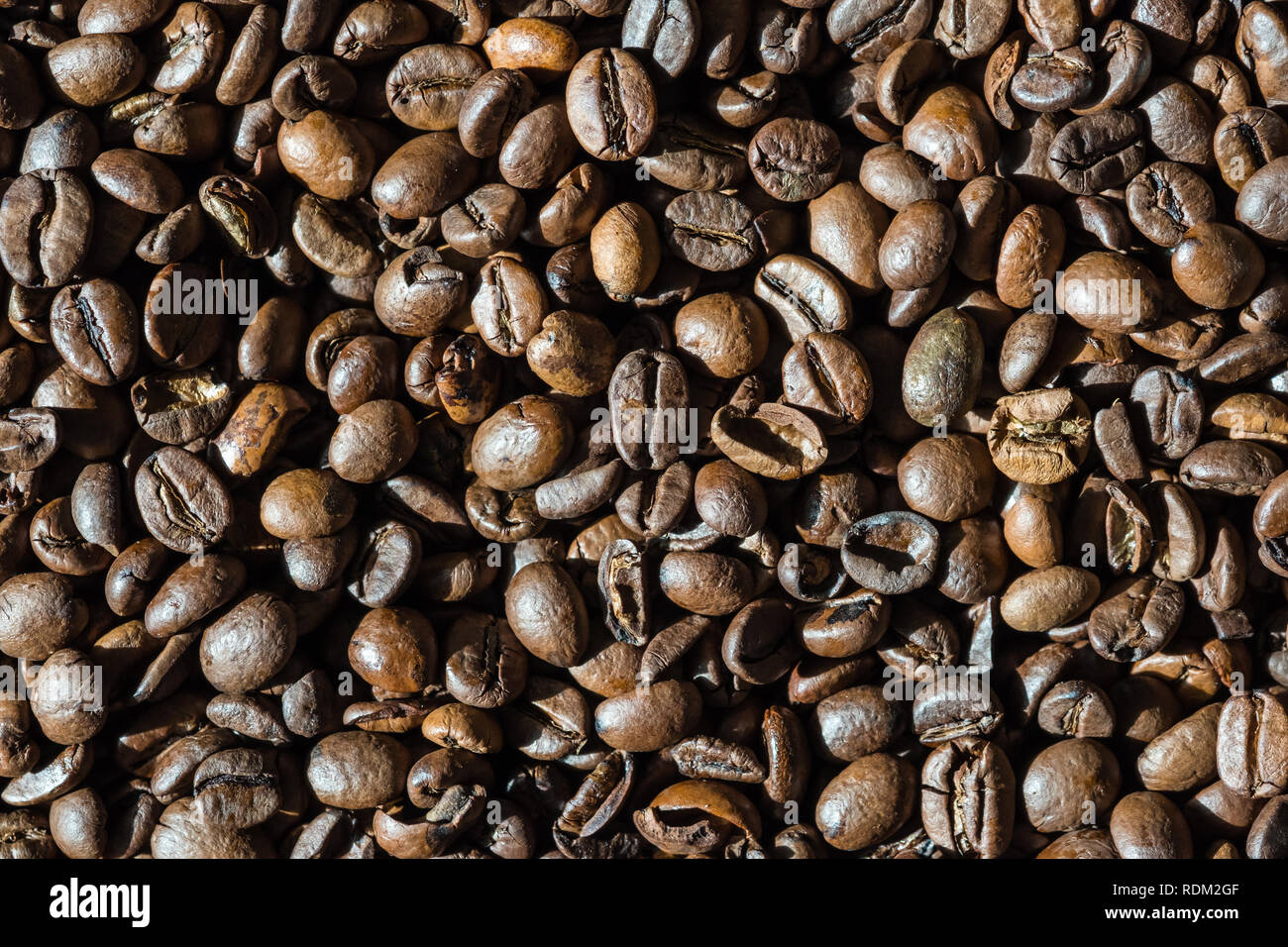 Full Frame geschossen von gerösteten Kaffeebohnen, close-up Stockfoto