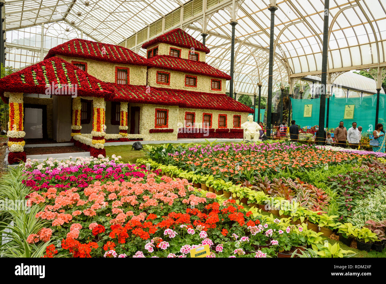Flower Show an Lalbagh Botanical Gardens, Banaglore, Bangalore, Karnataka, Indien Stockfoto