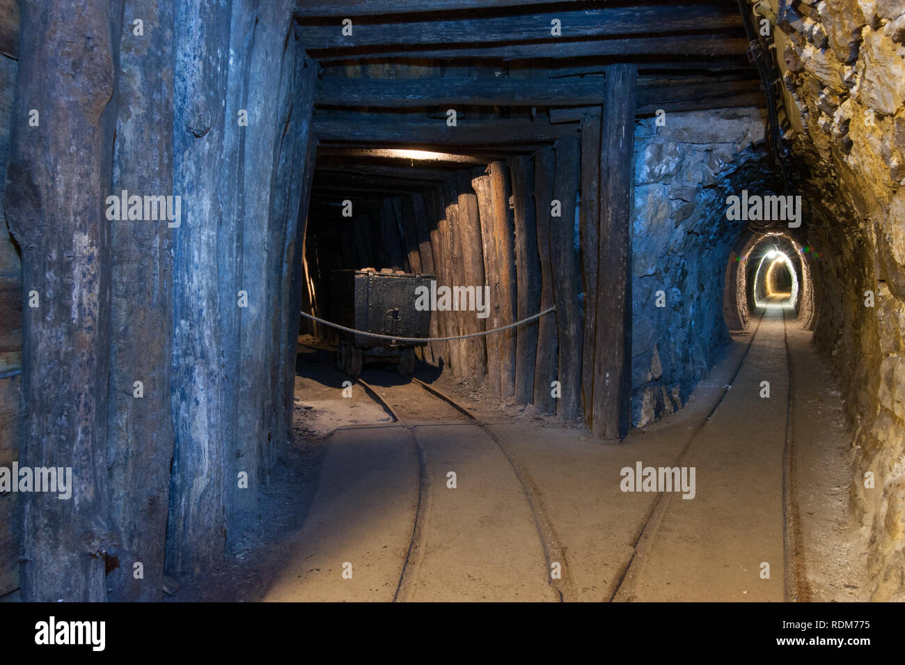 Quecksilber Bergwerk unter dem Schutz der UNESCO in Idrija, Slowenien Stockfoto