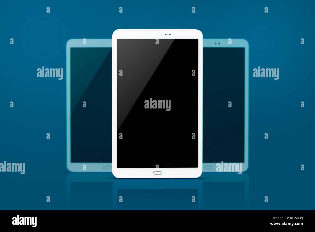 Tablet-PC auf Blau backgroundtablet pc auf blauem Hintergrund isoliert isoliert Stockfoto