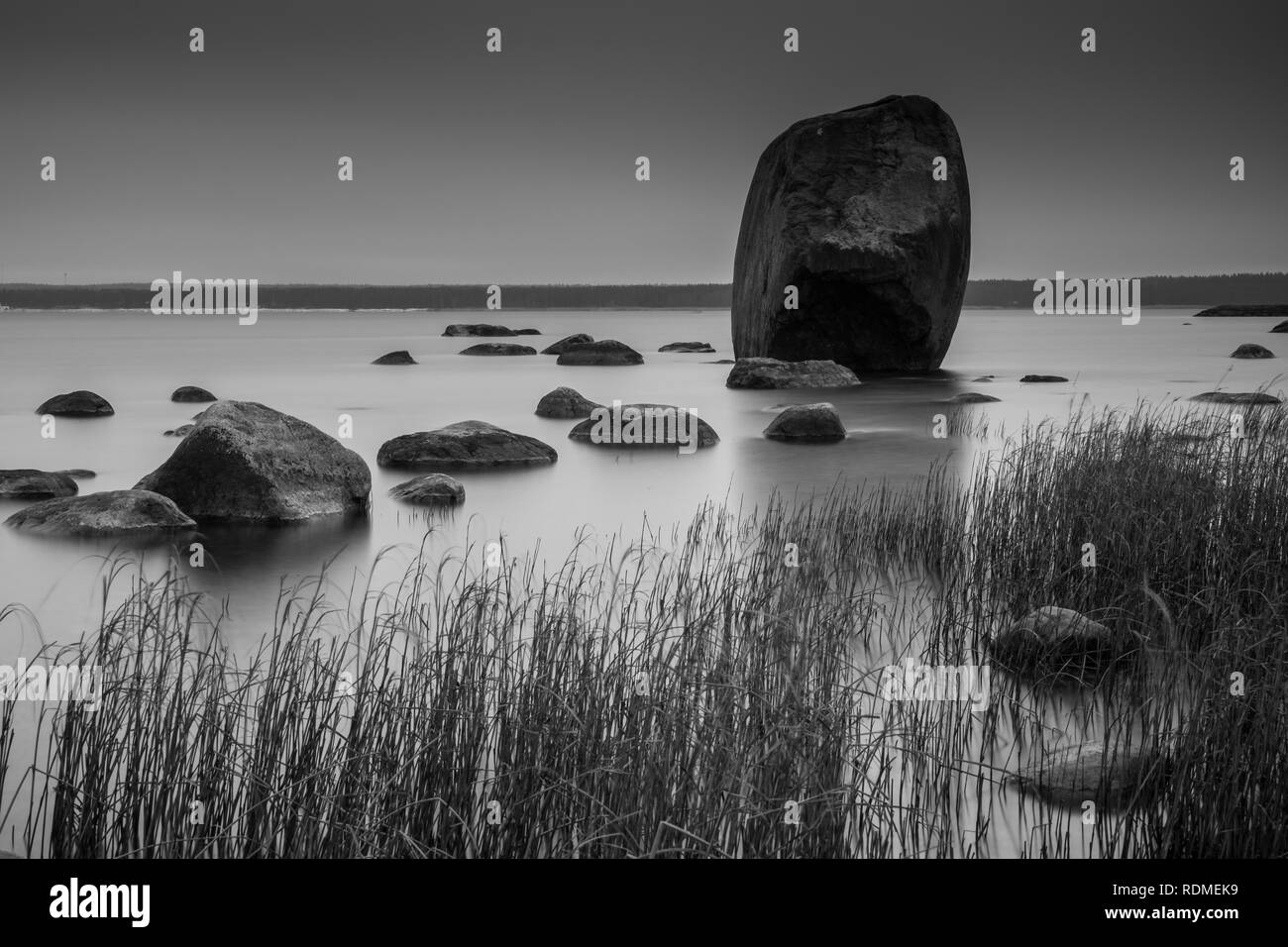 Granit Meer Felsen Kasmu Estland Stockfoto
