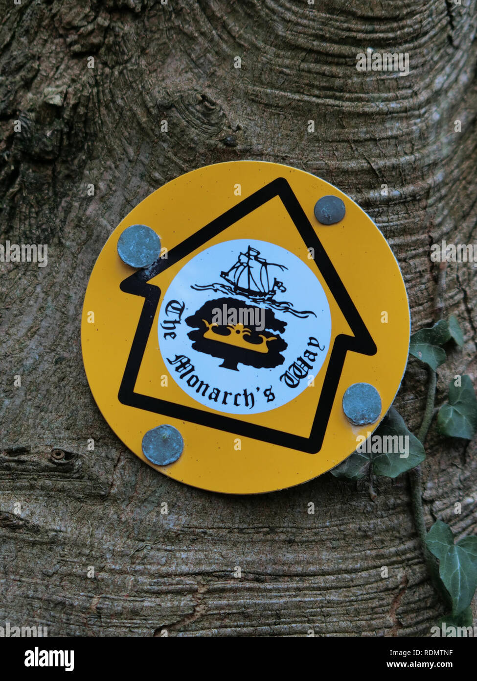 Für Waymarker des Monarchen Weise nationale Ferngespräche Fußweg, Staffordshire, England, UK Stockfoto