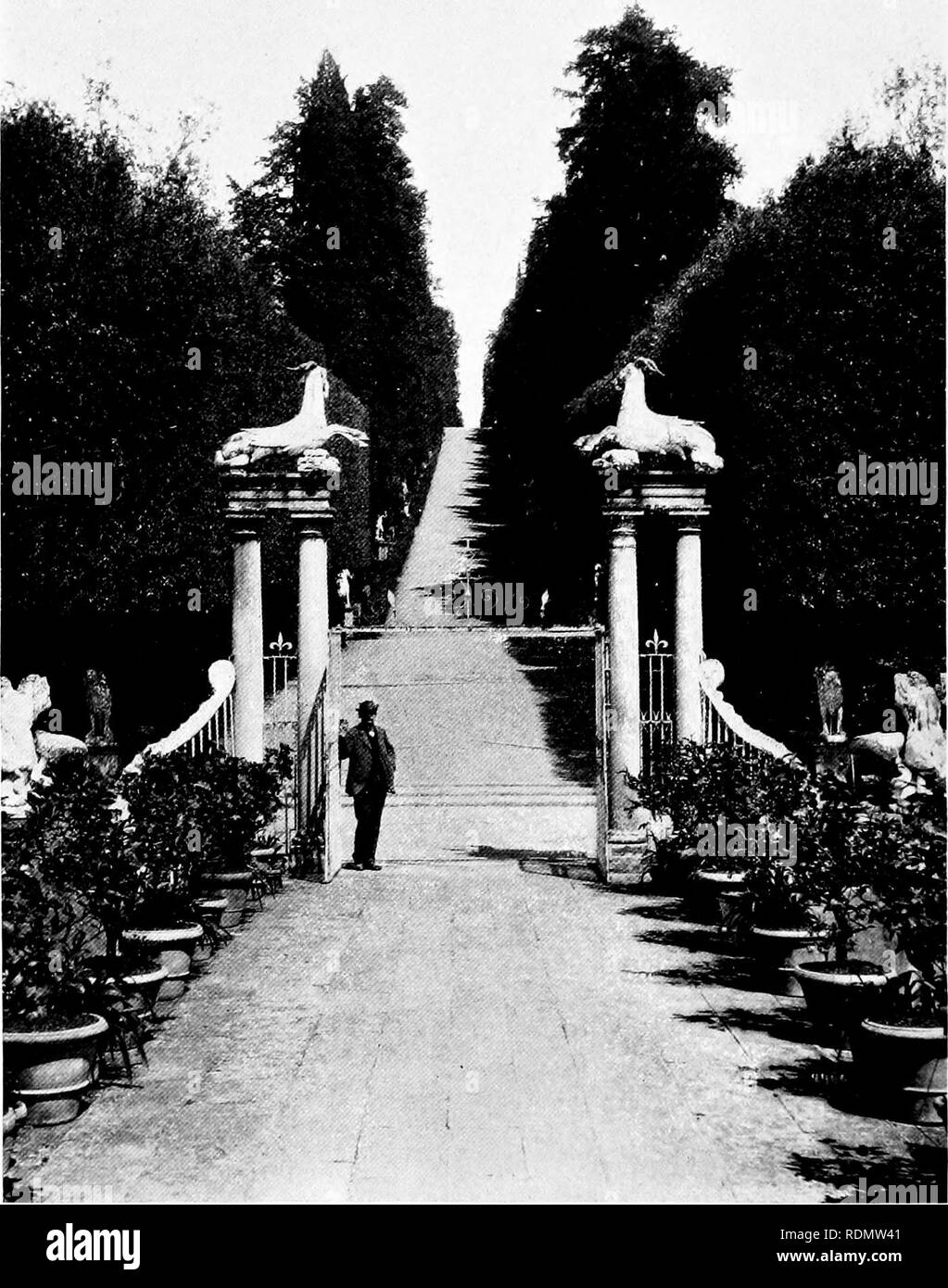 . Europäische und japanische Gärten; Papiere vor dem amerikanischen Institut der Architekten Lesen... Gärten; Garten. Die italienischen Garten. Im Vordergrund steht die. BOBOLI GARTEN' den Hügel zu Fuß Boboli Garten, Florenz. Bitte beachten Sie, dass diese Bilder sind von der gescannten Seite Bilder, die digital für die Lesbarkeit verbessert haben mögen - Färbung und Aussehen dieser Abbildungen können nicht perfekt dem Original ähneln. extrahiert. Braun, Glenn, 1854-1932; Hamlin, A. D. F. (Alfred Dwight Foster), 1855-1926; Sturgis, R. Clipston (Richard Clipston), 1860-1951; Howard, John Galen, 1864-1931; Honda, Kin Stockfoto