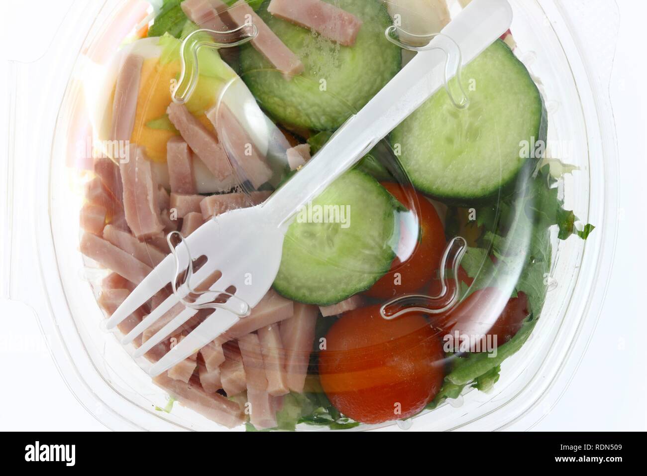 Gemischter Salat, verpackt, die für den sofortigen Verzehr Stockfoto