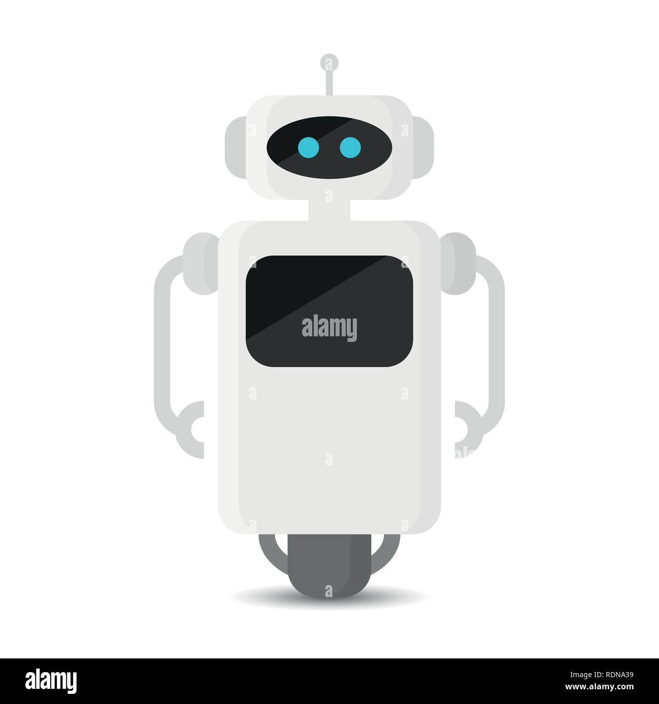 Süße kleine Roboter Zeichen auf weißem Hintergrund Vektor-illustration EPS 10. Stock Vektor
