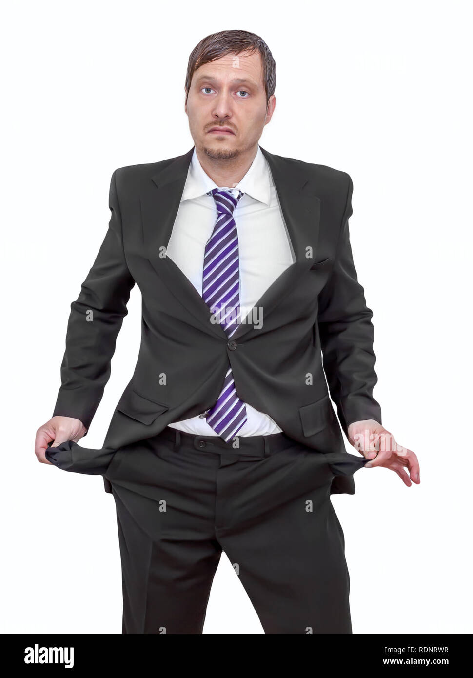 Kein Geld in den Taschen Stockfoto