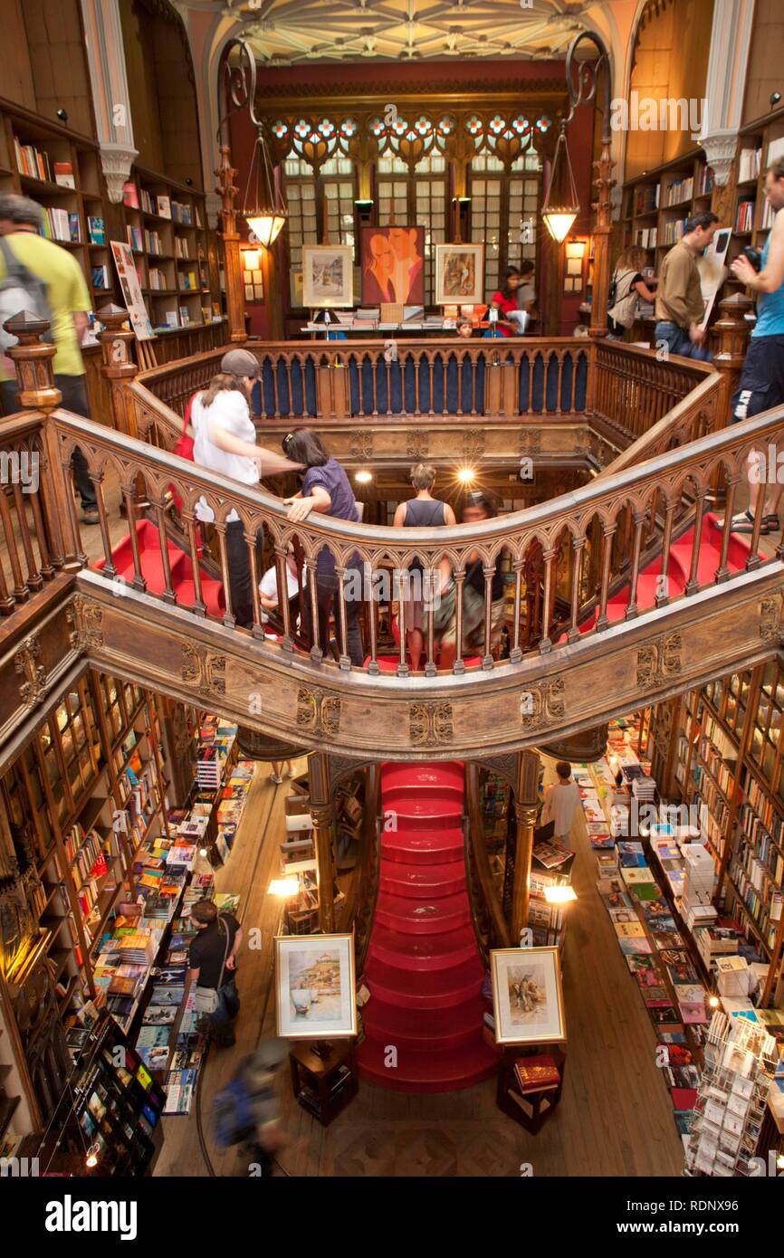 Buchhandlung, Lello & Irmao, Porto, Portugal, Europa Stockfoto