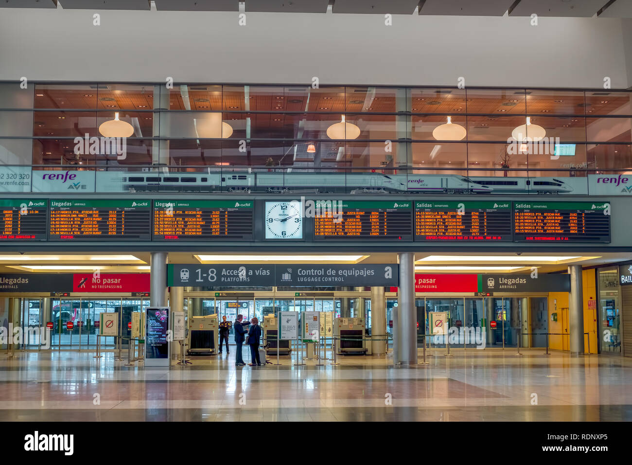 Malaga, Spanien - 10 April, 2018. Malaga Hauptbahnhof Maria Zambrano, Andalusien, Spanien Stockfoto