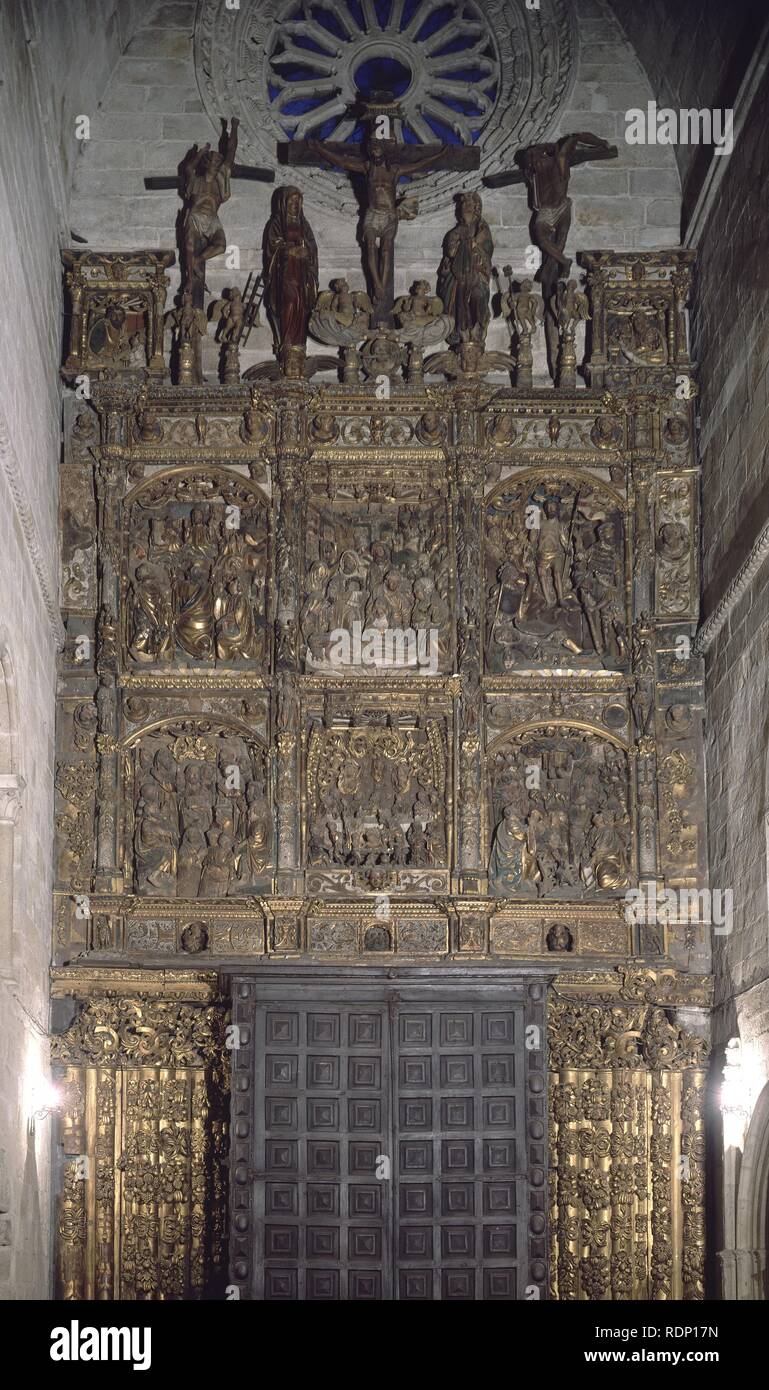 TESTERO RETABLO DEL NORTE. Autor: CORNELIUS DE HOLANDA / CORNELIS DE HOLANDA. Lage: Catedral. LUGO. Spanien. Stockfoto