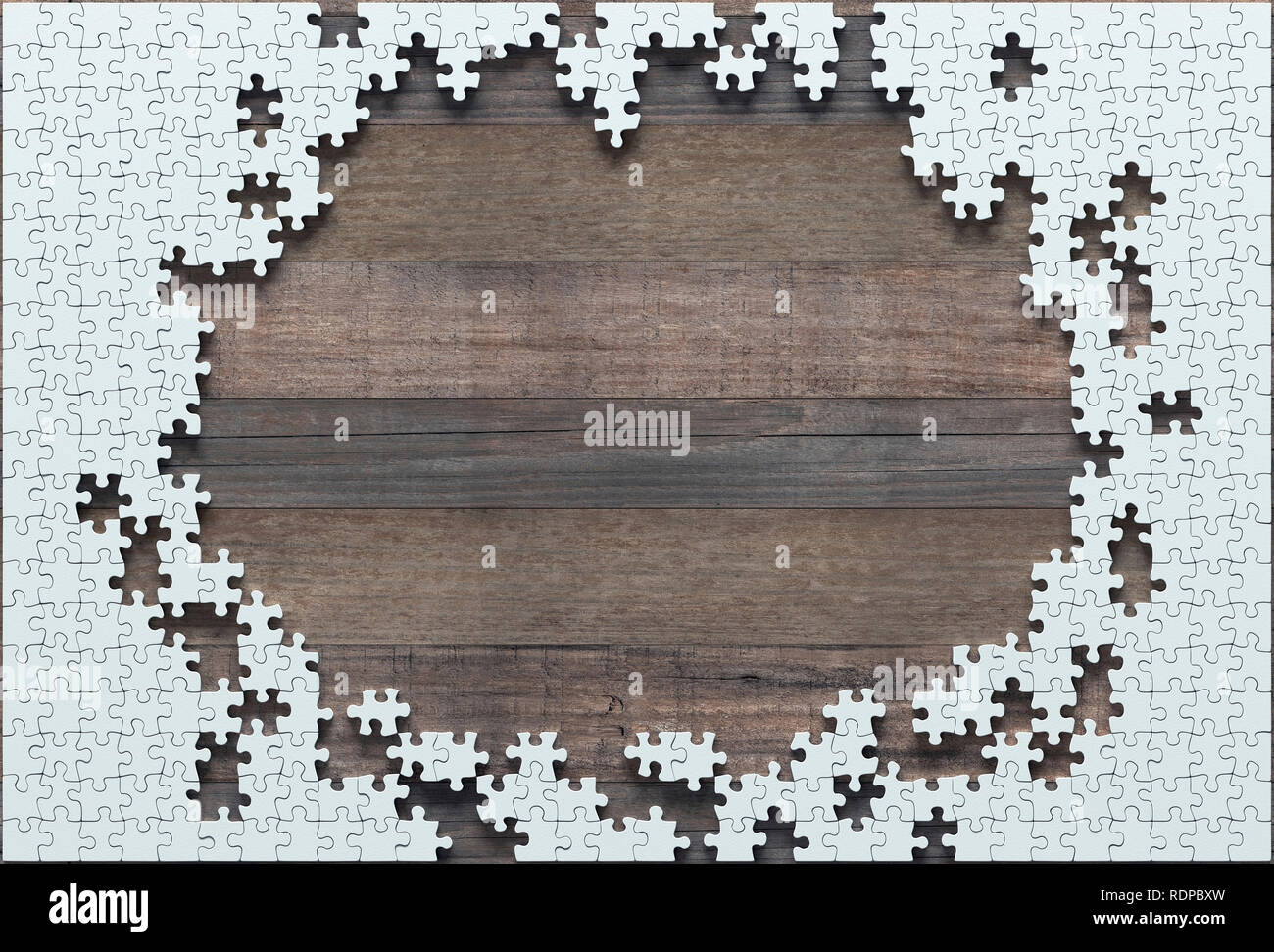 Puzzle mit Loch in der Mitte, Illustration. Stockfoto