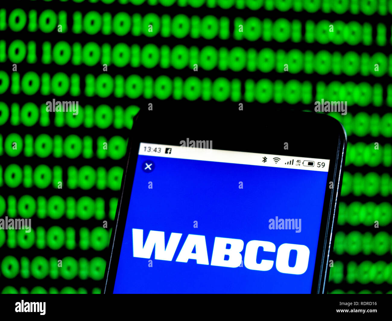 WABCO Vehicle Control Systems kommerzielle Firmenlogo auf dem Smartphone angezeigt Stockfoto