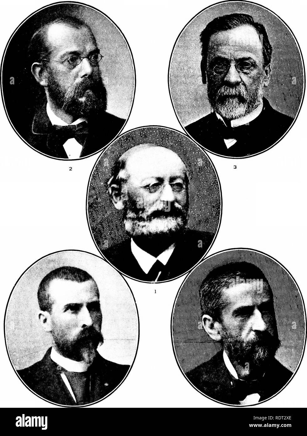 . Bakterien in Bezug auf Pflanzenkrankheiten. Bakteriologie; Pflanzenkrankheiten. I. FERDINAND COHN. 2. ROBERT KOCH 4 EMILE ROUX. 3. LOUIS PASTEUR 5 EMILE DUCLAUX.. Bitte beachten Sie, dass diese Bilder sind von der gescannten Seite Bilder, die digital für die Lesbarkeit verbessert haben mögen - Färbung und Aussehen dieser Abbildungen können nicht perfekt dem Original ähneln. extrahiert. Smith, Erwin F. (Erwin Frink), 1854-1927. Washington, D.C., Carnegie Institution in Washington Stockfoto