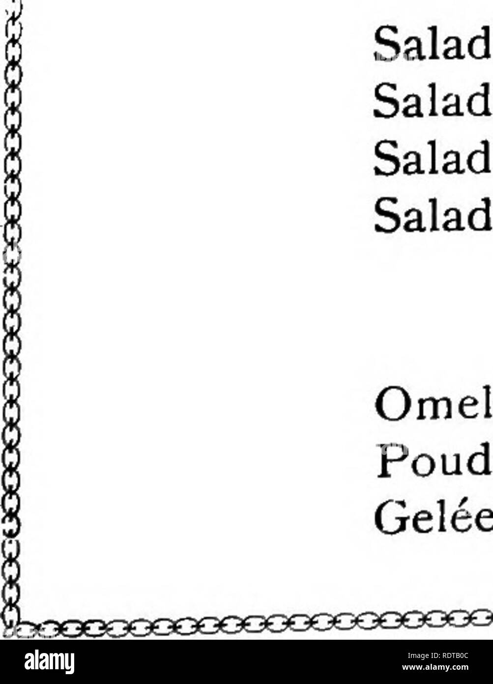 . Unsere essbare Fliegenpilze und Pilze und wie Sie zu unterscheiden; eine Auswahl von 30 Einheimischen essen Sorten, leicht erkennbar durch die gekennzeichneten Individualitäten, die mit einfachen Vorschriften für die Identifizierung von giftigen Arten. Pilze; Kochen (Pilze); cbk. dm lyxxxKxxxx I enu! V Potoges Consomme de boeuf Clair, 22 Potage à la Püree d'huitres, i, n, 13 Potage à la Püree de Boeuf, 22 Potage à la Püree de volaille, 24 |) oissons C6 telettes de poisson-Sauce aux Champignons, 13 Schnitzel de poisson, 13 ich | ors-5' oeut) res Kroketten de ris de veau, 24 Bouchees au Poulet, 24 Filet de Boeuf aux c Stockfoto