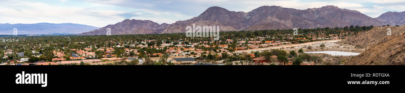 Panoramablick auf Palm Desert, Coachella Valley, Kalifornien Stockfoto