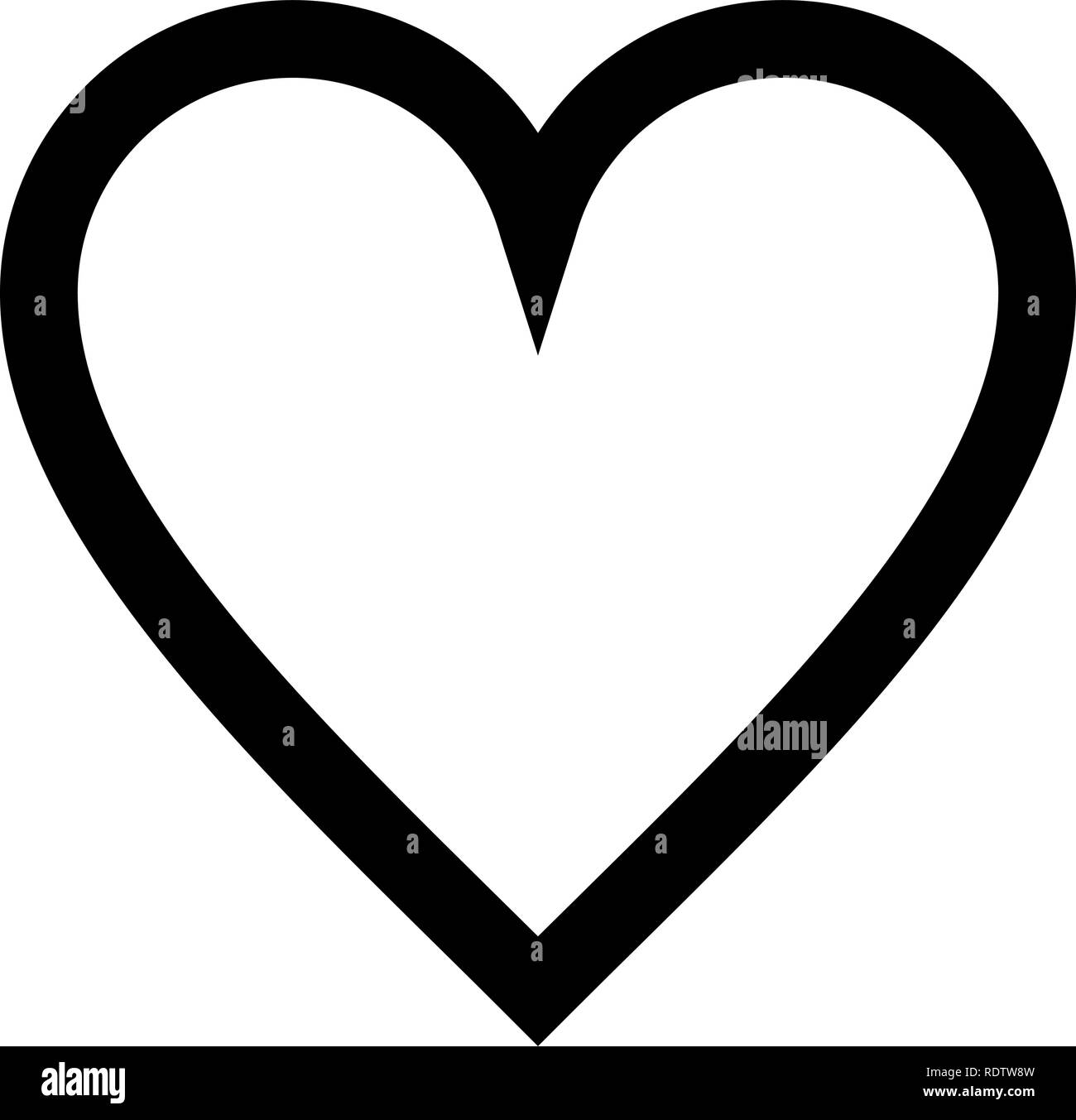Herz Symbol - Schwarz einfach umrissen, isoliert - Vector Illustration Stock Vektor
